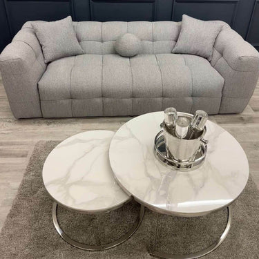Luxury Boucle 3-Seater Sofa - Fire Resistant, 230cm Wide, Elegant Comfort for Modern Living - UK Luxury Furniture